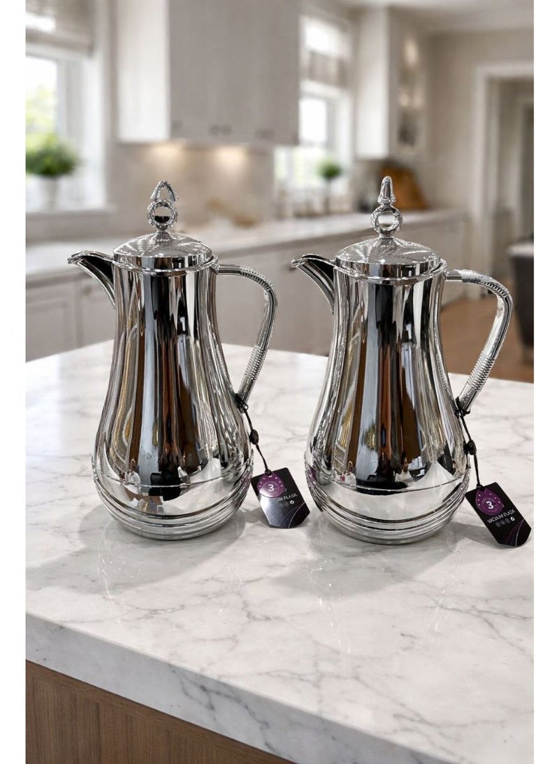 Luxury silver thermos set – elegant table design - Image 2