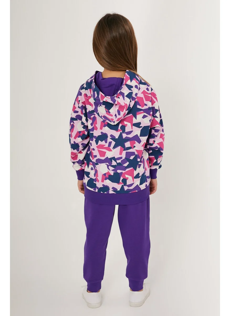 RolyPoly Stars Purple Girls' Tracksuit Set