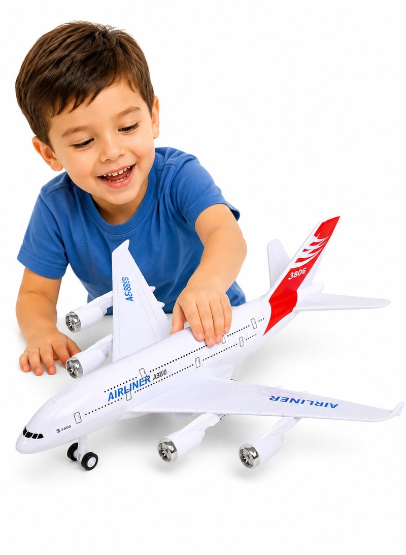 TOY GARDEN Diecast Metal Airplane Model Toy for Kids, Pull-Back Aircraft Model Plane with Light Effect, Realistic Airplane Model for Boys and Girls, Durable Metal Body Mini Plane Toy Gift for Children, Educational Collectible Plane Toy - Image 1