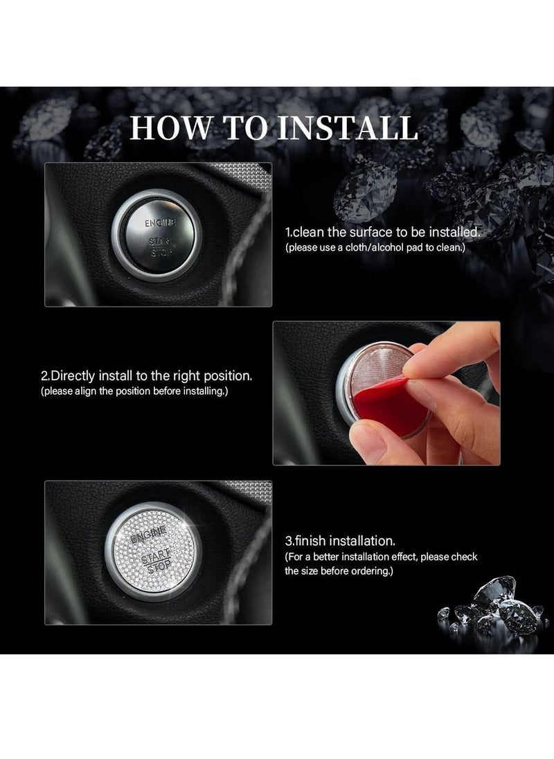 Y&D Suitable for Mercedes-Benz Interior Accessories Bling Engine Start Stop Button Cover Ignition Cap Metal Decal Sticker C E S M CLA CLS GLA GLC GLE GLK GLS Class  - Image 5
