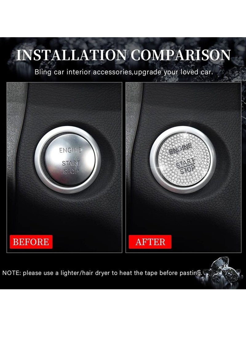 Y&D Suitable for Mercedes-Benz Interior Accessories Bling Engine Start Stop Button Cover Ignition Cap Metal Decal Sticker C E S M CLA CLS GLA GLC GLE GLK GLS Class  - Image 3