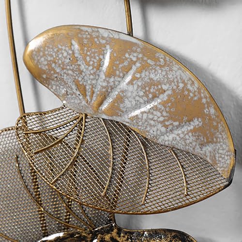 F-RIQA METAL® Golden Leaf Metal Wall Art Set of 2 Panels | Modern Iron Wall Hanging Decor for Living Room, Bedroom, Dining Room, Hallway & Office (36 × 13 Inch Each) - Image 5