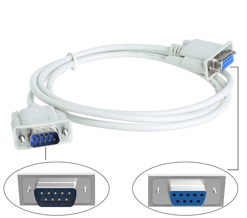 ANDTRONICS كابل تمديد تسلسلي 9 دبابيس ذكر إلى أنثى DB9 RS232 - 1.5م 4.5قدم - لون أبيض - Image 2