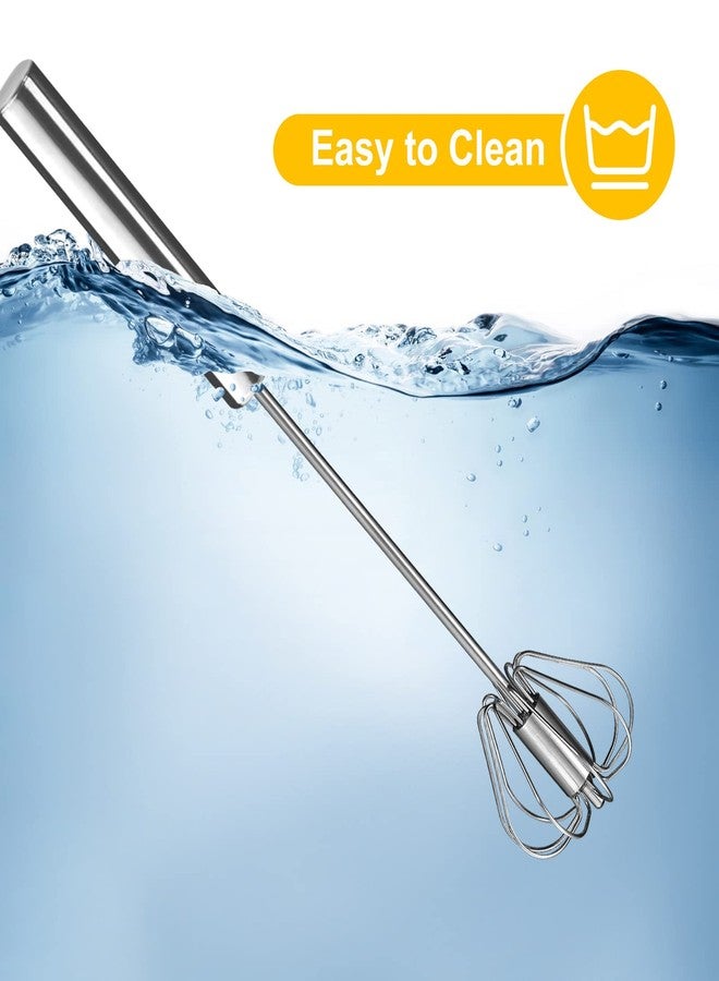 JLiup Egg Beater, Hand Easy Whisk Stainless Steel Hand Push Egg Beater Manual Mixer Blender for Home Kitchen Tool Whisking, Beating & Stirring (10 Inch) - Image 4