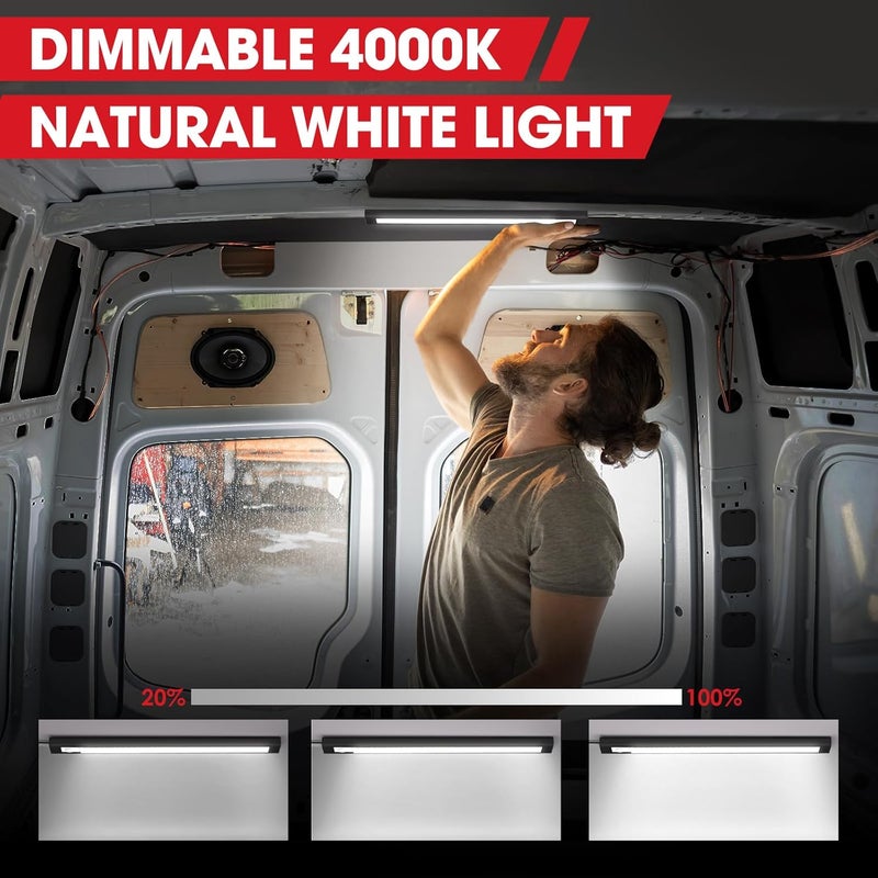 GZV 12V LED Light Strip, 12V Light Bar, Enclosed Trailer Lights, 12V LED Light for RV Interior, String Lights for Trailer, Track, Van, RV(4Pack, 4000K, Black) - Image 3