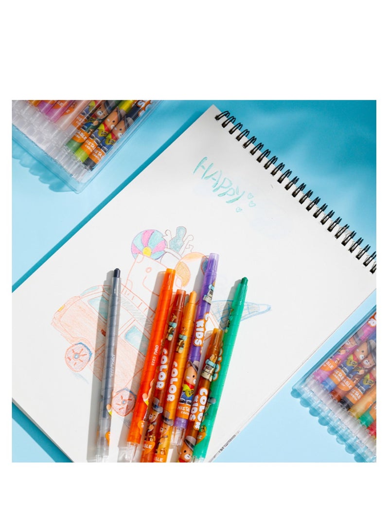 Deli Wax crayons Deli EC223-12 round. with a rotating mechanism 12 colors. - Image 3