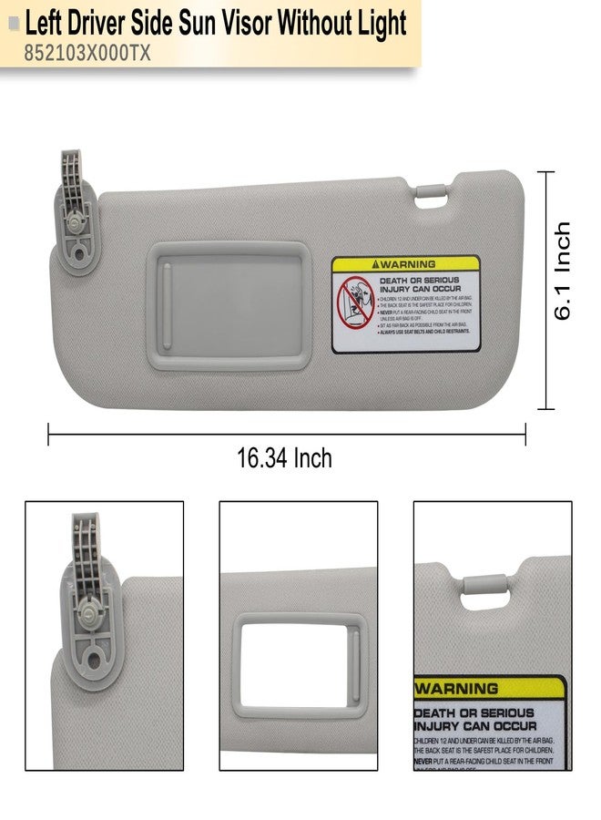 NHILES Left Driver Side Sun Visor Replacement Compatible with Hyundai Elantra 2011 2012 2013 2014 2015 Replace# 852103X000TX Colour Gray - Image 4