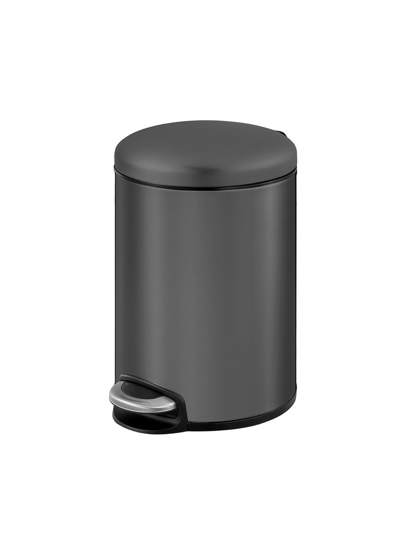 Obsessions Obsessions Fingerprint Resistant Round Step Dustbin with Liner 5 Litre Titanium Grey  - Image 2