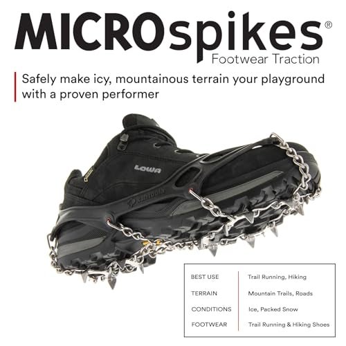 Kahtoola MICROspikes Footwear Traction for Winter Trail Hiking & Ice Mountaineering - Black - Medium - Image 2