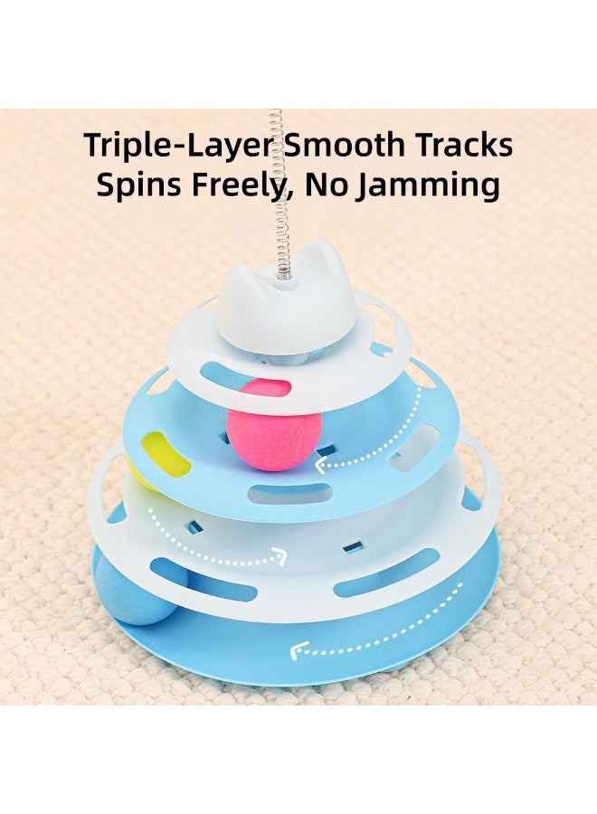 العاب قطط - العاب قطط تفاعلية ألغاز للقطط المنزلية، برج قطط مع عصي لعب ومسار كرات - Image 3