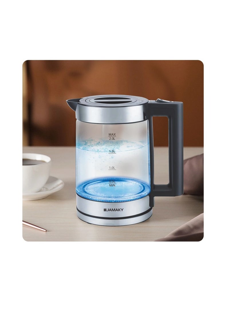JAMAKY Italy Glass/Pyrex Kettle/1.8 L/1500 W(JMK9500)  - Image 2