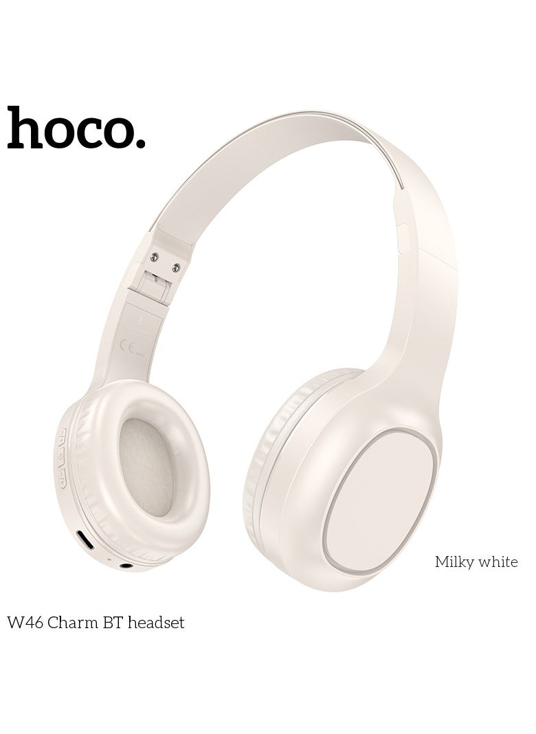 hoco. HOCO W46 Wireless Bluetooth 5.3  & wired Headphone 40MM Speaker Music Earphone For Sports Gaming Folding Design Easy to Carry Headset for Android and IOS Supports BT and AUX playback modes Compatible with Mobile Phones, Tablets, Laptop and Computer  - Image 1