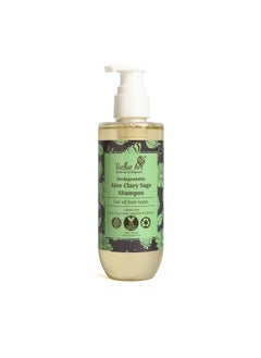 Rustic Art Aloe Clary Sage Shampoo For All Hair Types | Sulphate & Paraben Free | Biodegradable, Organic | (210 G)  - Image 1
