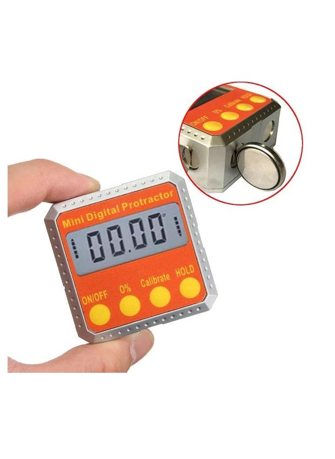 Mini Digital Protractor, Electronic Inclinometer, Angle Ruler Level Tool, Bevel Box Angle Finder Gauge, 2 Side Magnetic Base