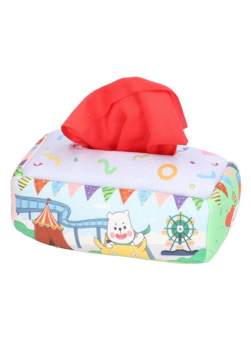 فيلوز صندوق ورقي قابل للغسل، كتاب قماشي، صندوق مناديل للمنتزه، ألعاب الأطفال بعمر 3 سنوات - Image 1