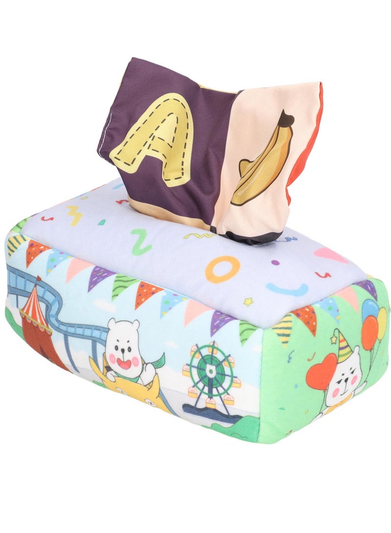 فيلوز صندوق ورقي قابل للغسل، كتاب قماشي، صندوق مناديل للمنتزه، ألعاب الأطفال بعمر 3 سنوات - Image 3