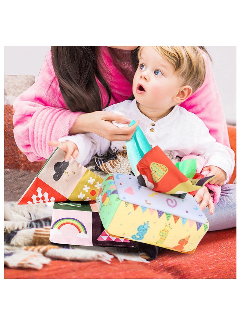 فيلوز صندوق ورقي قابل للغسل، كتاب قماشي، صندوق مناديل للمنتزه، ألعاب الأطفال بعمر 3 سنوات - Image 5