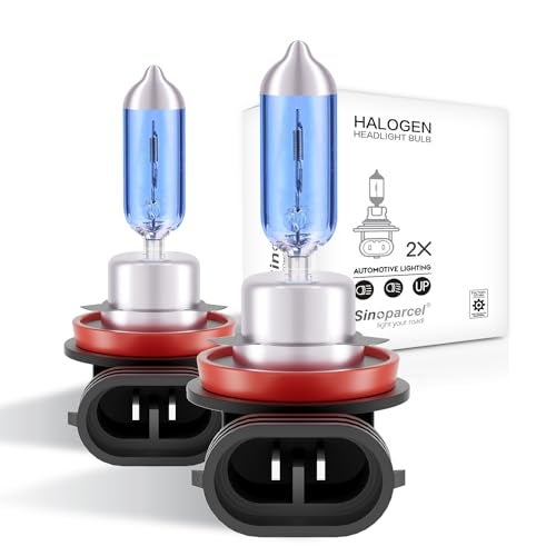 Sinoparcel Sinoaprcel H11 Halogen Low Beam Headlight or Fog Light Bulbs,200% Brighter 5000K White Replacement for Standard 55W Bulb,Pack of 2 - Image 1