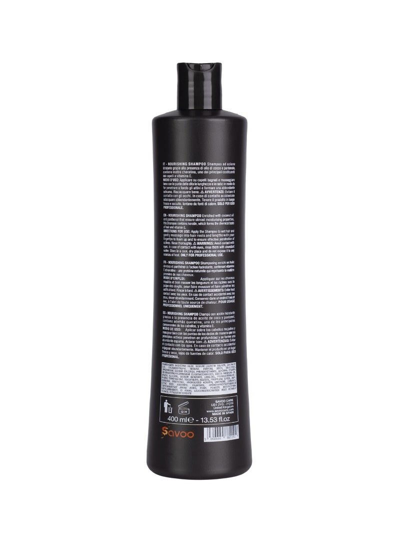SAVOO Nourishing Shampoo for All Hair Types 400ml | With Keratin, Phytokeratin, Pearl Powder, Coconut Oil & Vitamins B5 C E | Protein-Rich, Moisturizing & Strengthening Care - Image 2