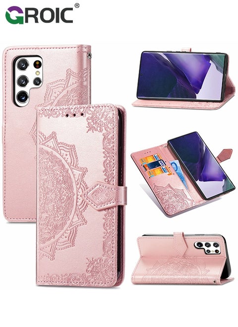 For Samsung Galaxy S24 Ultra 6.8 Inch Wallet Case,Multi-Function Wallet Case, 3 in 1 Stand, Wallet and Galaxy S24 Ultra Case, Flip Strap Zipper Card Holder Phone Case with Wristband