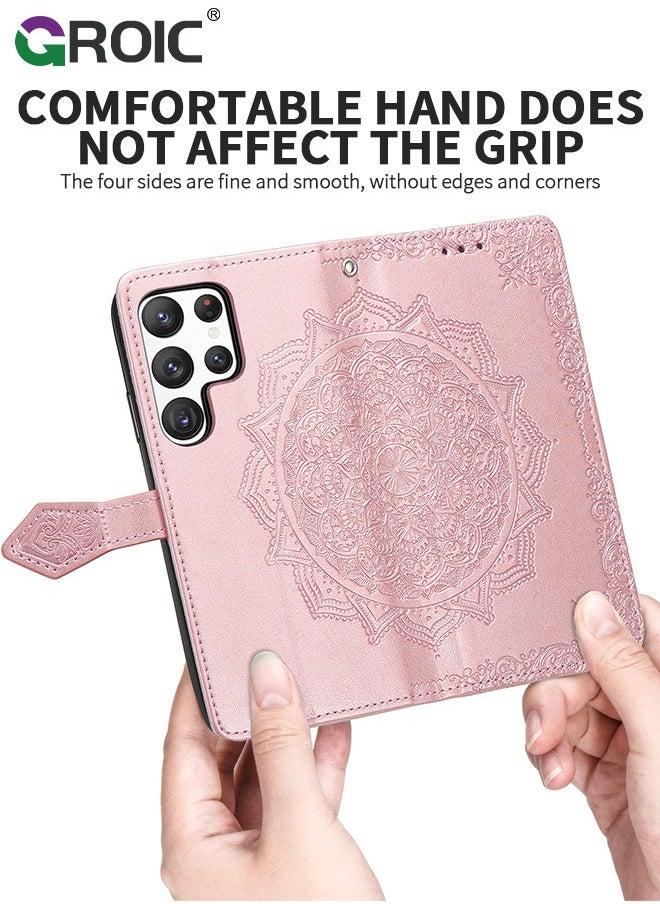 For Samsung Galaxy S24 Ultra 6.8 Inch Wallet Case,Multi-Function Wallet Case, 3 in 1 Stand, Wallet and Galaxy S24 Ultra Case, Flip Strap Zipper Card Holder Phone Case with Wristband