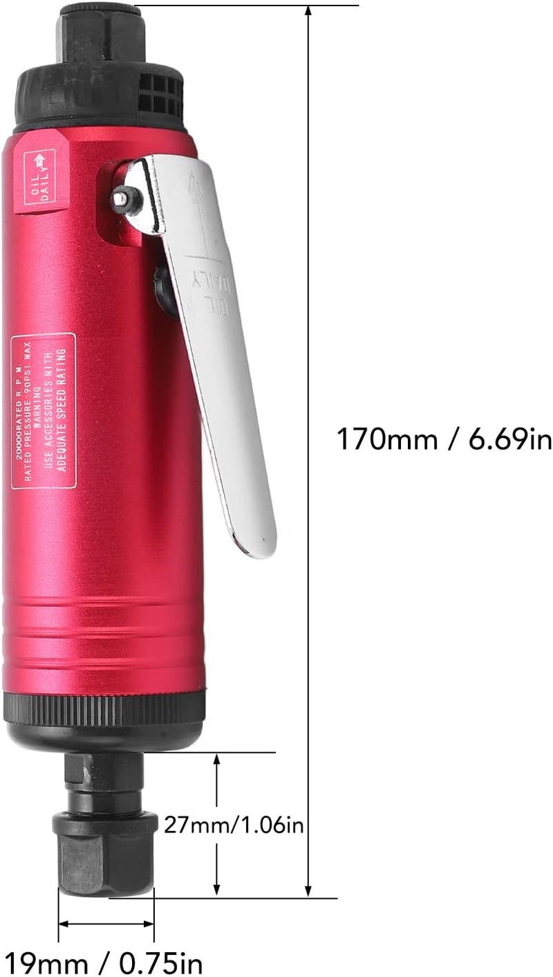 Air Die Grinder 20000RPM Mini Compact Short Polishing Tool with 3mm 6mm Collet, Adjustable Speed Die Grinder Kit for Metal Tire Shoe Mold Deburring and Polishing (EU Style) - Image 2