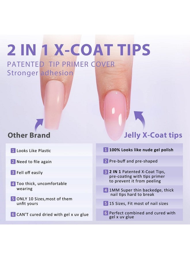 بي تي آرت بوكس أطراف أظافر طبيعية من BTArtbox XCOATTIPS - أظافر لوزي متوسطة غير لامعة وردية اللون، أظافر جيل ناعمة تدوم طويلاً، أظافر صناعية من الأكريليك قابلة للنقع، ملحقات أظافر صناعية لفن الأظافر للنساء - Image 4