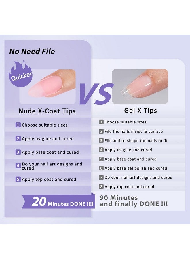 بي تي آرت بوكس أطراف أظافر طبيعية من BTArtbox XCOATTIPS - أظافر لوزي متوسطة غير لامعة وردية اللون، أظافر جيل ناعمة تدوم طويلاً، أظافر صناعية من الأكريليك قابلة للنقع، ملحقات أظافر صناعية لفن الأظافر للنساء - Image 5