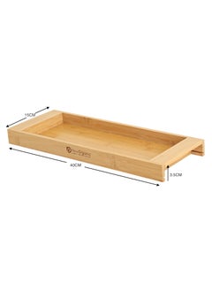 Now Organic - Living a Conscious Lifestyle Now Organic Band Bamboo Wood Tray Versatile Kitchen and Bathroom Organizer Stylish EcoFriendly and Functional 395x15 cm 155x59  - Image 2