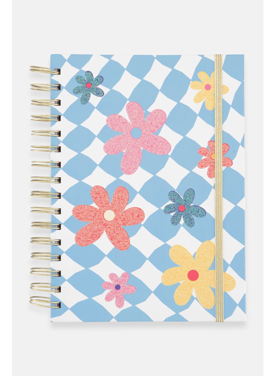 Paperbuzz Floral Spring Notebook, Blue  - Image 1
