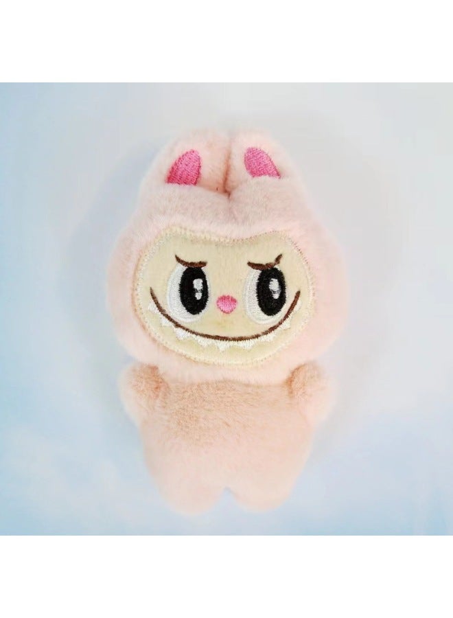 Cute Dress-up Labub Doll Labub Plush Toy Keychain Pendant Schoolbag Pendant Doll-Color:Peach Color Opp Bag Individually Packaged  - Image 1