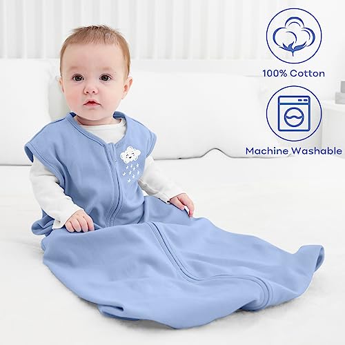 Yoofoss Baby Sleep Sack 6-12 Months Baby Wearable Blanket 100% Organic Cotton 2-Way Zipper TOG 0.5 Toddler Sleeping Sack 3 Pack, Lightweight Sleep Sacks for Babies - Image 2