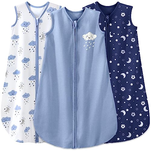 Yoofoss Baby Sleep Sack 6-12 Months Baby Wearable Blanket 100% Organic Cotton 2-Way Zipper TOG 0.5 Toddler Sleeping Sack 3 Pack, Lightweight Sleep Sacks for Babies - Image 1