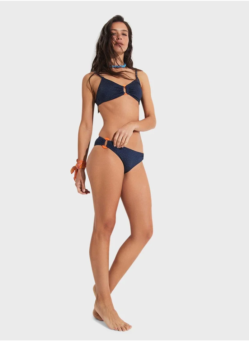 جون Polka Dot Patterned Detiled Bikini