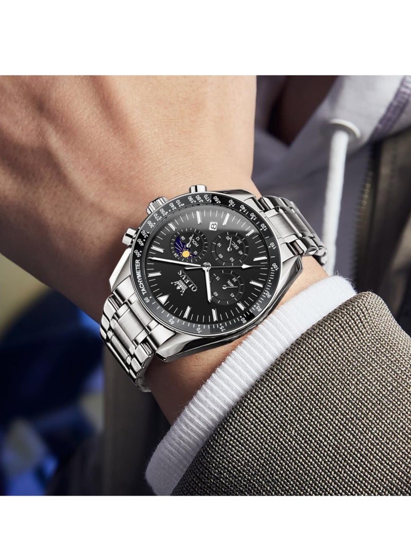 أوليفز ساعات رجالية كوارتز ستانلس ستيل مقاومة للماء 3618 - Image 3