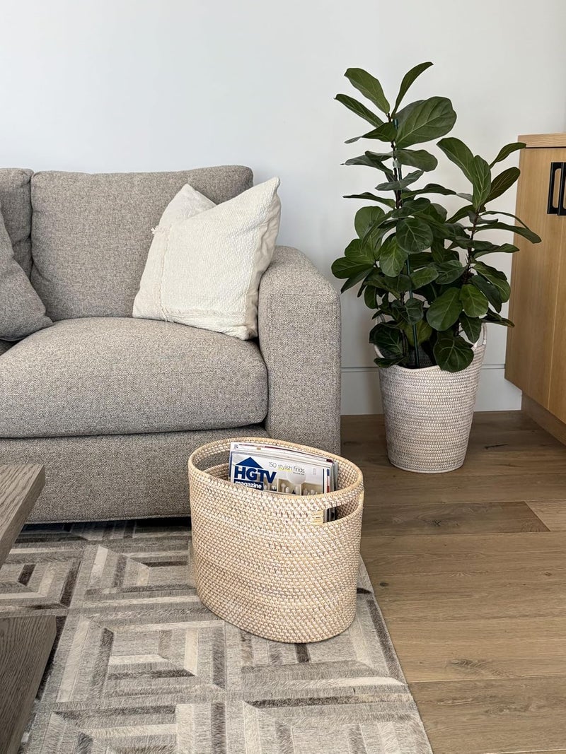 KOUBOO 1060083 Laguna Magazine Basket OffWhiteLatte - Image 2