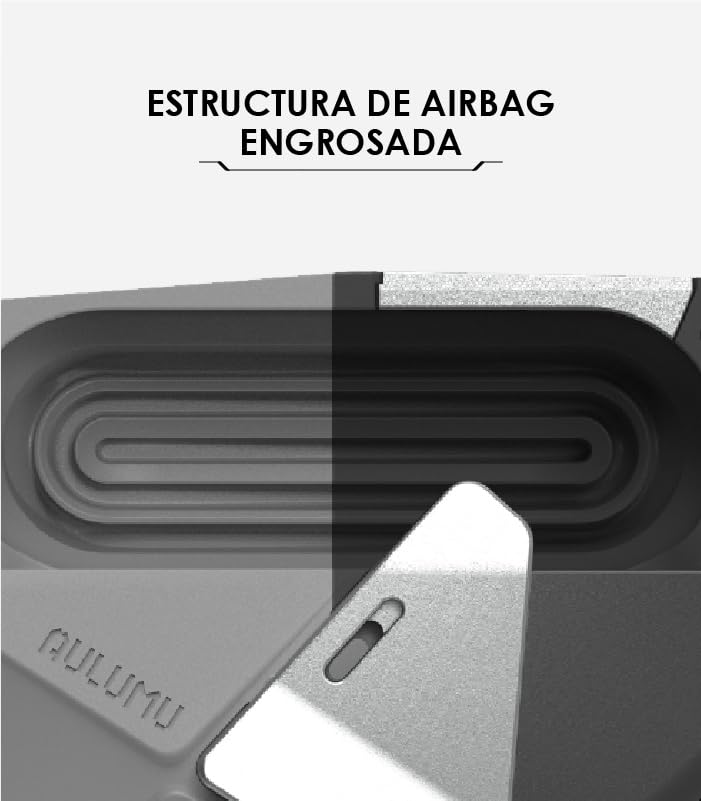 Aulumu حافظة ألومو A09 الهندسية لسماعات AirPods Pro 2 [الجيل الثاني/الأول] مع قفل | غطاء واقي مع مشبك نايلون | درع سبائك | متوافق مع سماعات Apple AirPods Pro (2023/2022/2019) - رمادي - Image 3