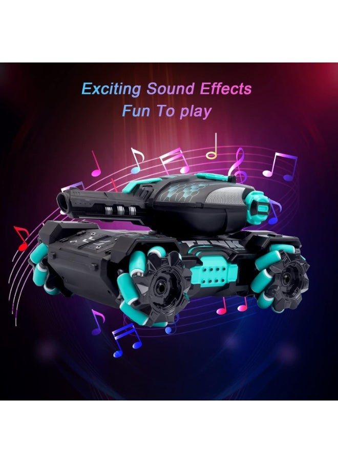M MIAOYAN - Hand Controlled RC Stunt Tank with Light - Watch Gesture Sensor RC Crawler Car 360 Rotation 2.4G Climbing Toys Shooting Water Bullets Gifts for Kids - Image 1