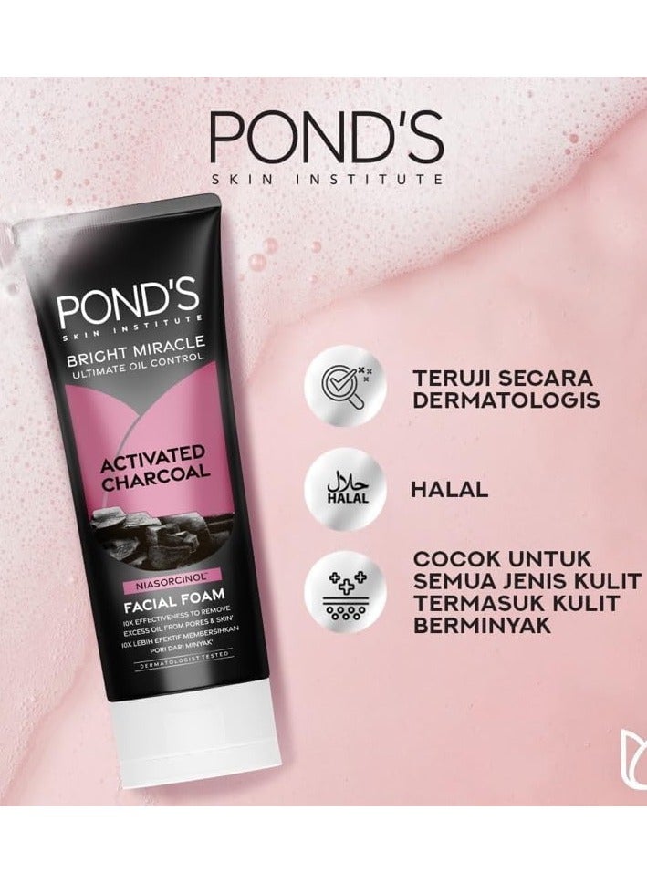 Pond's Bright Miracle Ultimate Oil Control Activated Charcoal Facial Foam 100 g - Image 2