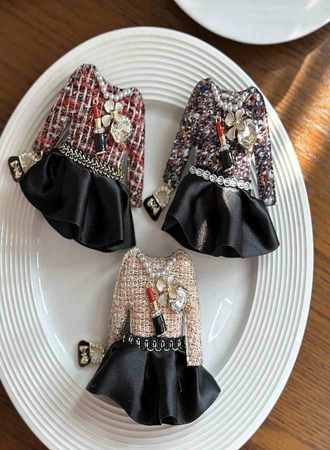 Izpack Fabric Dress Brooch Lapel Pin Lipstick Enamel Flower Cultured Pearl Crystal Pins Clip Suit Bags Backpack Scarf Clothes Accessories Brooches Fashion Jewelry for Women Mother (Red) - Image 5