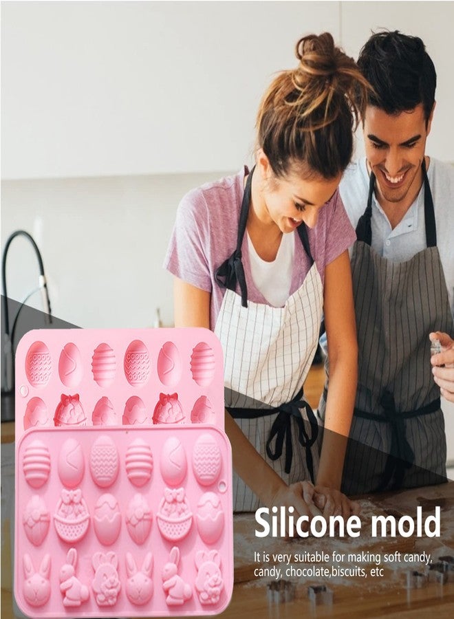 Furimuk Easter Silicone Chocolate Mold 2 Pieces Egg Rabbit Bunny Shaped Mould for Chocolate Candy Cake Fondant Jelly Pudding Manual Soap Hot Chocolate Cocoa Bombs Making of Easter Party Decoration - Image 5