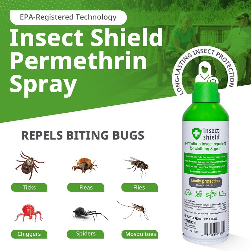 Insect Shield Premium Permethrin Spray - Tick, Flea, Fly, Mosquito, Chigger, Spider & Bed Bug Repellent for Clothing, Gear, Furniture, & Tents, Last up to 60 Days, Clear, 6 Oz Aerosol - Image 2