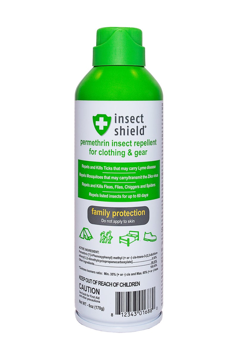 Insect Shield Premium Permethrin Spray - Tick, Flea, Fly, Mosquito, Chigger, Spider & Bed Bug Repellent for Clothing, Gear, Furniture, & Tents, Last up to 60 Days, Clear, 6 Oz Aerosol - Image 1