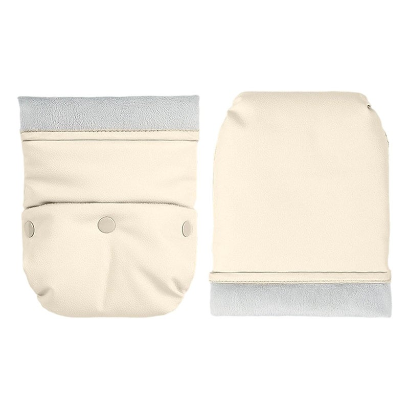 Beige All Season Splashproof Windproof Pushchair Gloves Pram Muff Mittens Easy Install - Image 1