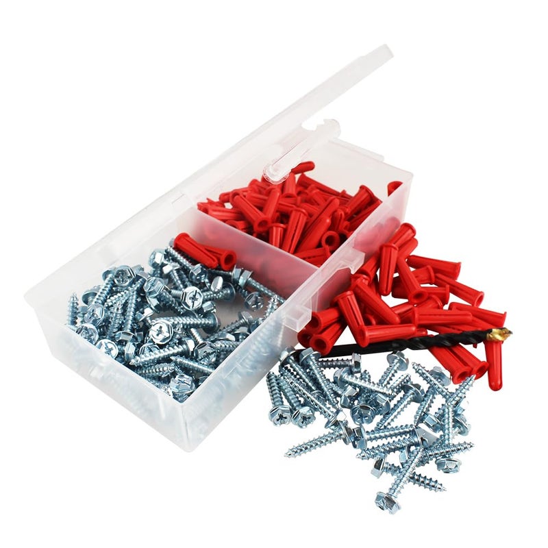 Selecta #10 x 1" Hex Washer Head / Conical Anchor Kit, 100 Pieces - Image 3