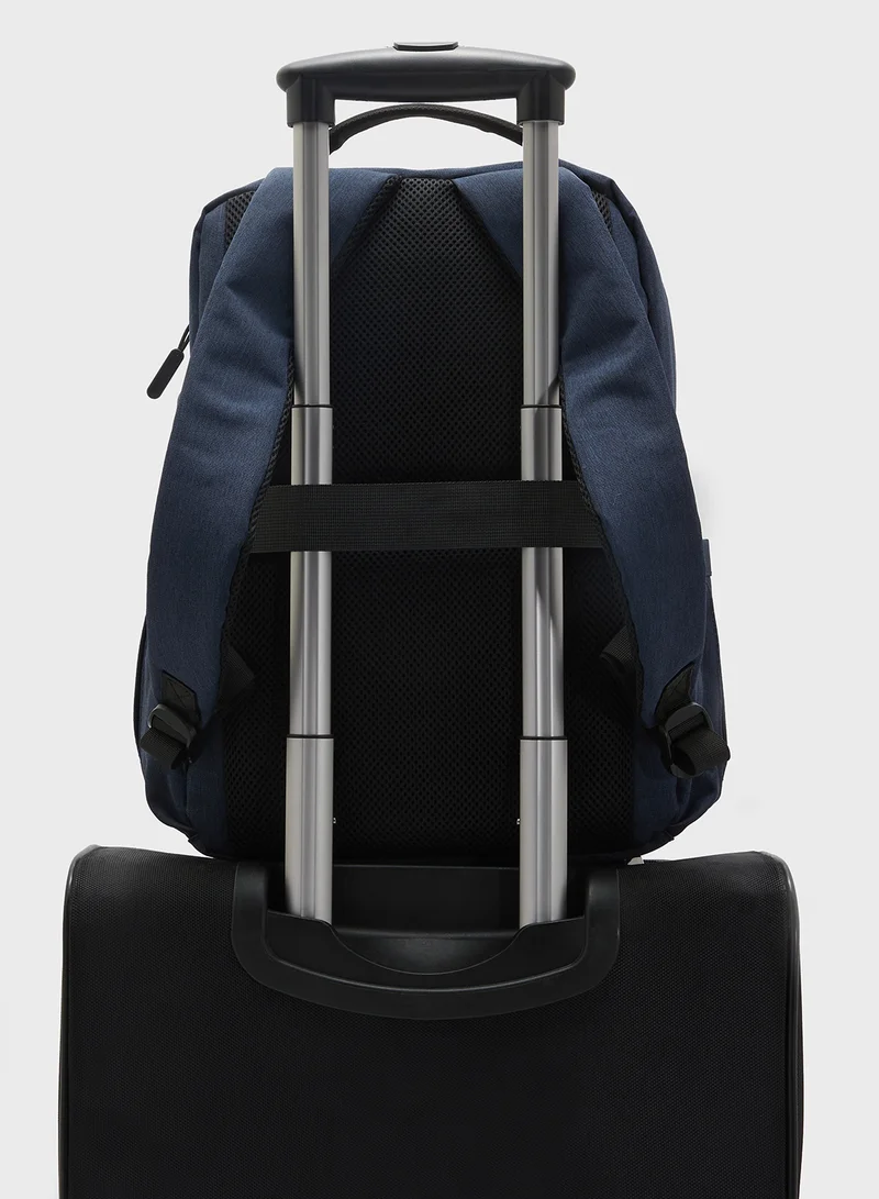 Robert Wood Padded Back Support Casual Backpack With Usb Port