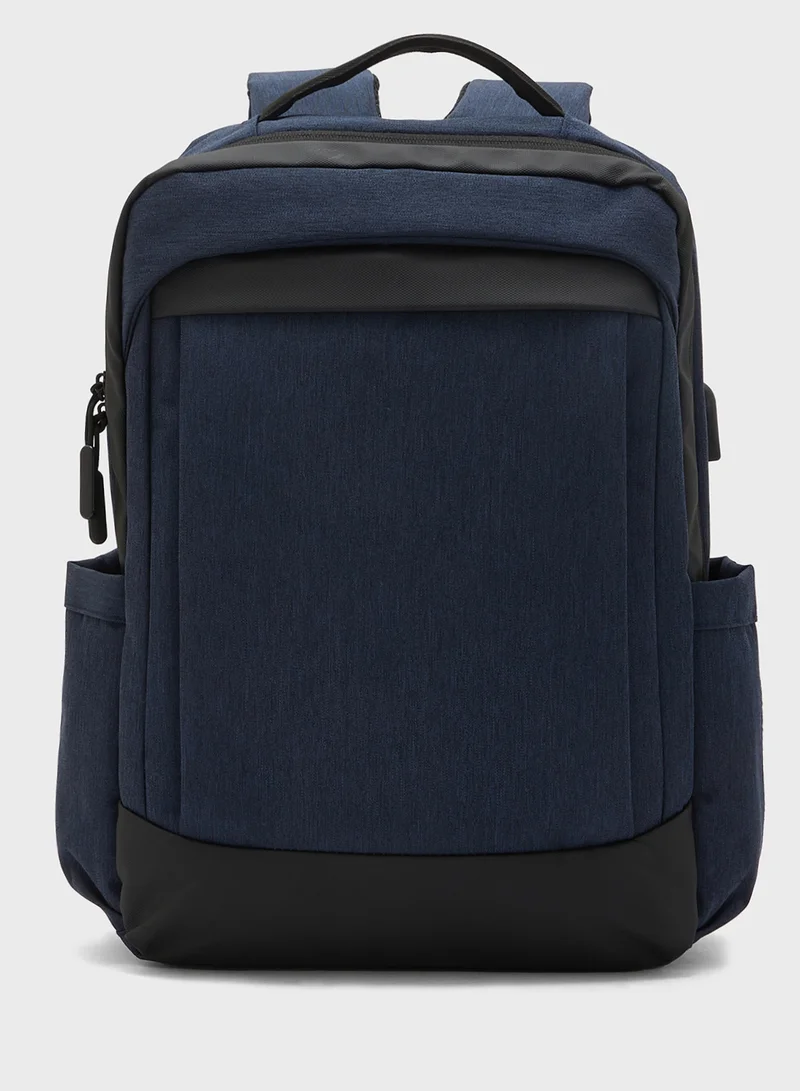 Robert Wood Padded Back Support Casual Backpack With Usb Port