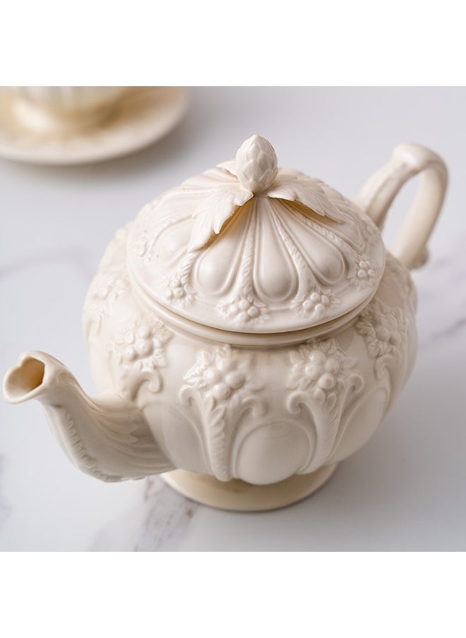 xozgdovg Vintage English Embossed Royal Court Style Coffee Cup Afternoon Tea Set  - Image 2