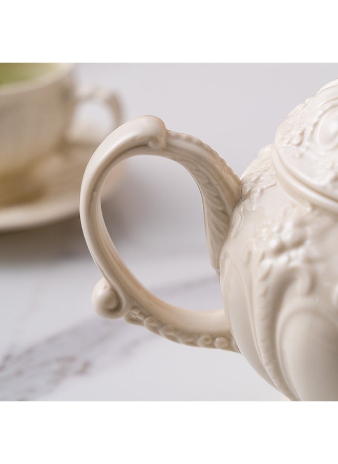 xozgdovg Vintage English Embossed Royal Court Style Coffee Cup Afternoon Tea Set  - Image 4