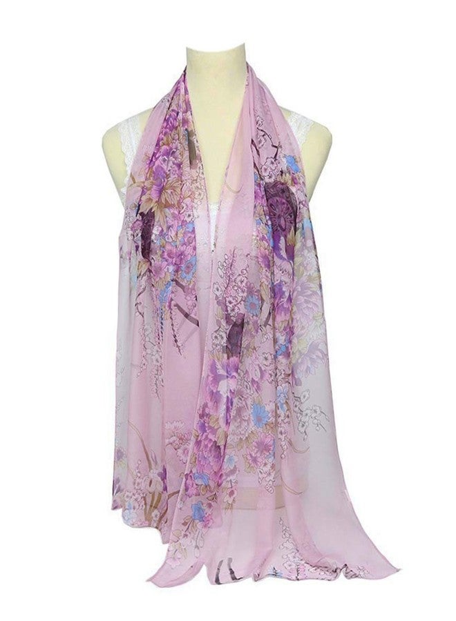 Acotavie أوشحة أكوتافي النسائية خفيفة الوزن، أوشحة أنيقة مطبوعة بنقوش زهرية (A07) - Image 3